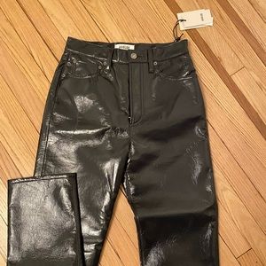 AGOLDE 90s Pinch Waist Patent Leather Jeans Pants